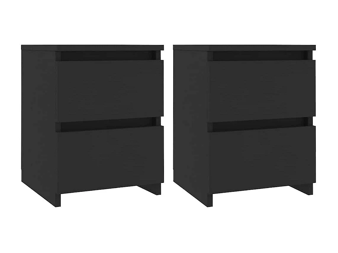 Tables de chevet 2 pcs Noir 30x30x40 cm Bois d'ingénierie