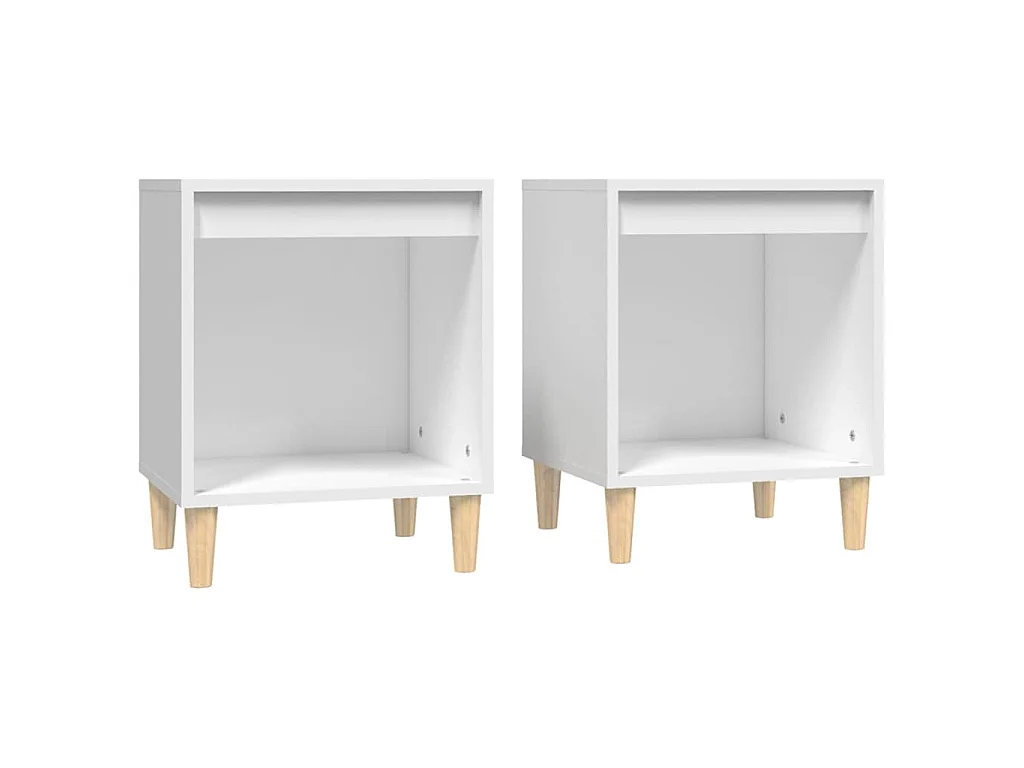 Tables de chevet 2 pcs Blanc 40x35x50 cm