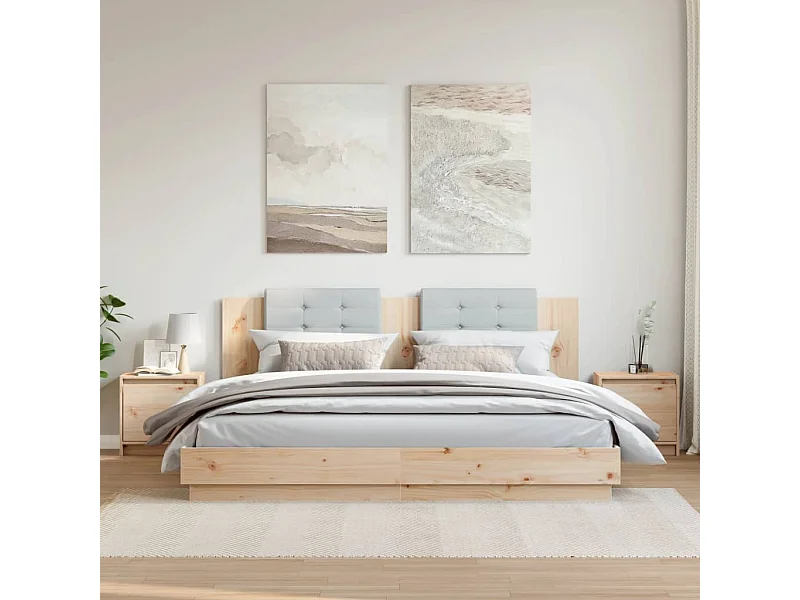 Comodini 2 pz 40x30,5x40 cm in Legno Massello di Pino