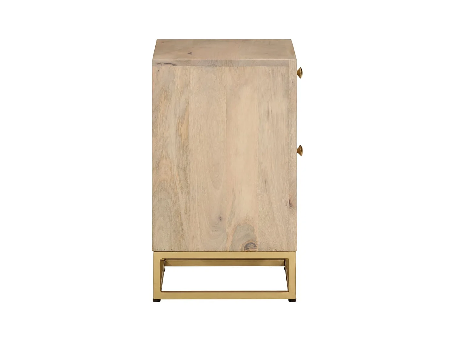 Comodino 40x30x50 cm in Legno Massello di Mango e Ferro