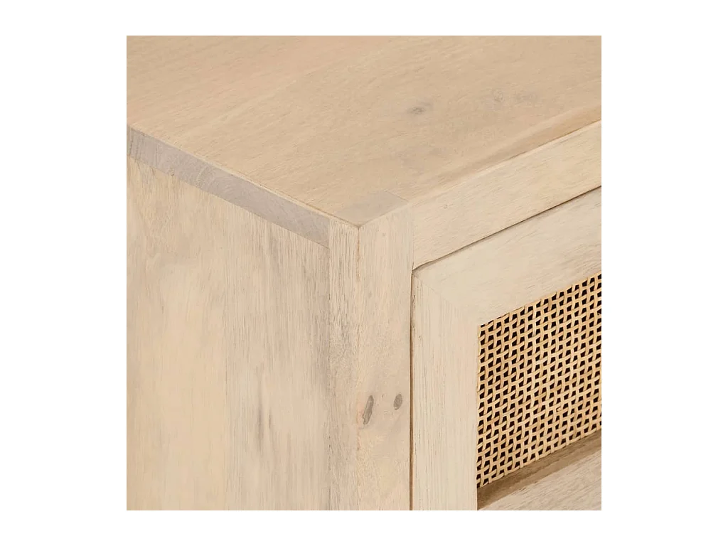 Comodino 40x30x50 cm in Legno Massello di Mango e Ferro