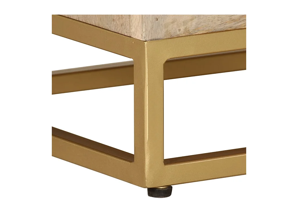 Comodino 40x30x50 cm in Legno Massello di Mango e Ferro