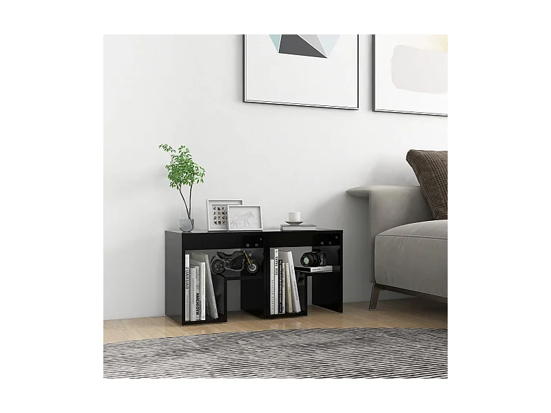 Nachttische 2 Stk. Schwarz 40x30x40 cm Holzwerkstoff