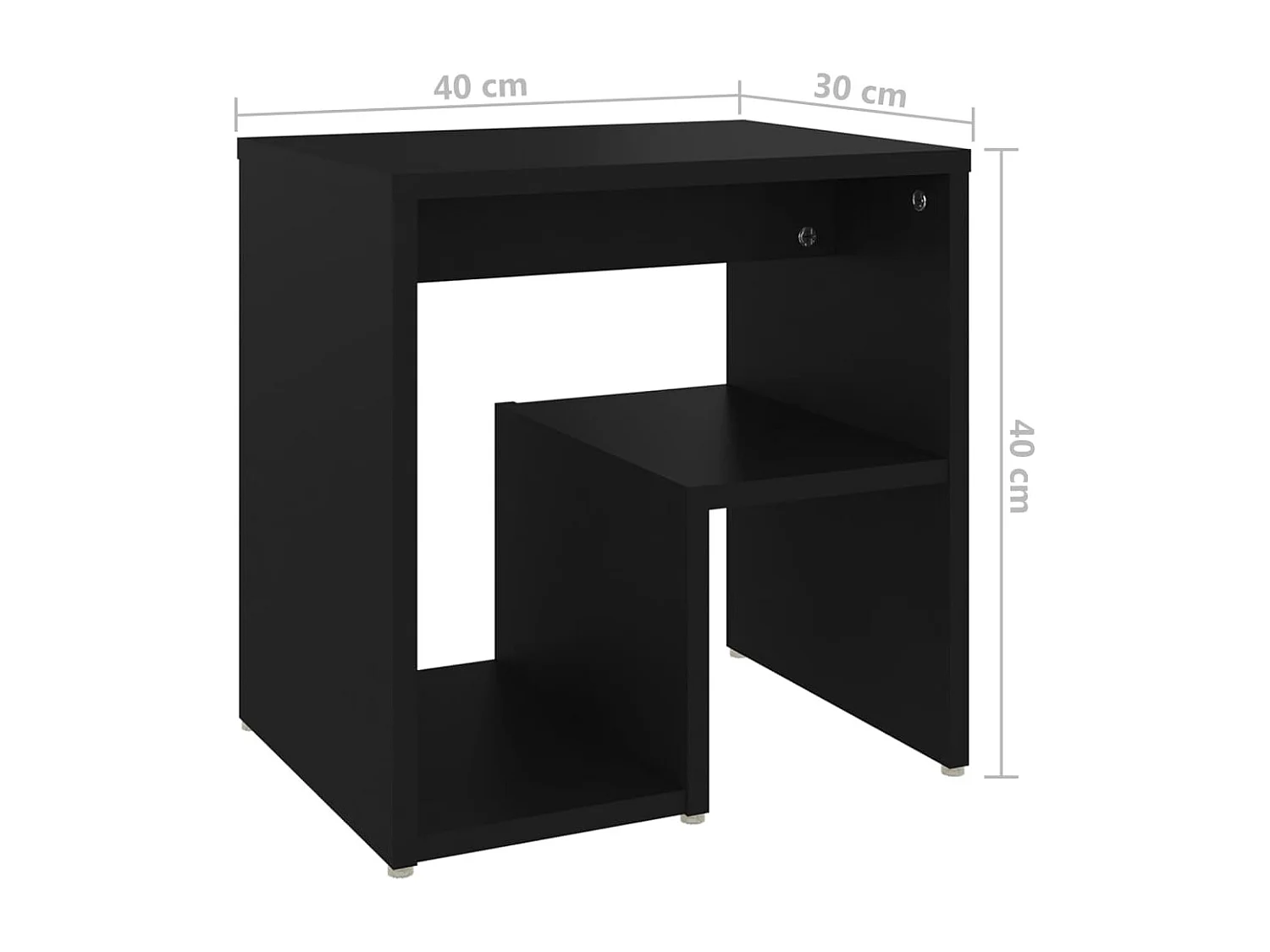 Nachttische 2 Stk. Schwarz 40x30x40 cm Holzwerkstoff