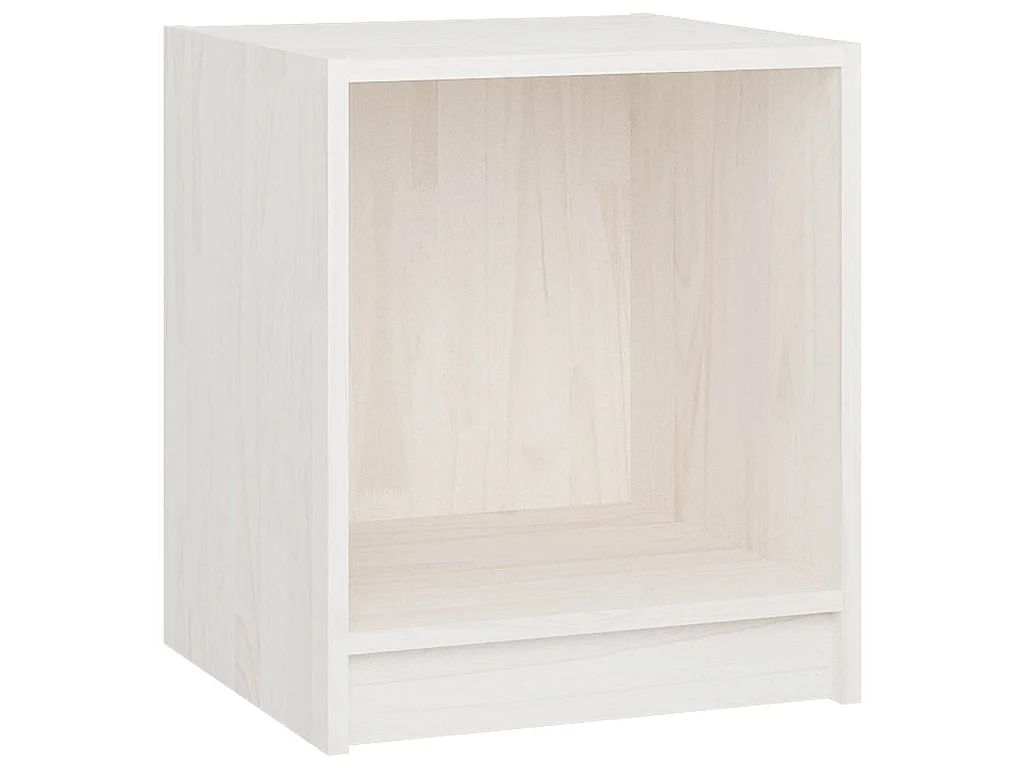 Mesita de noche 2 uds madera de pino blanco 35,5x33,5x41,5 cm