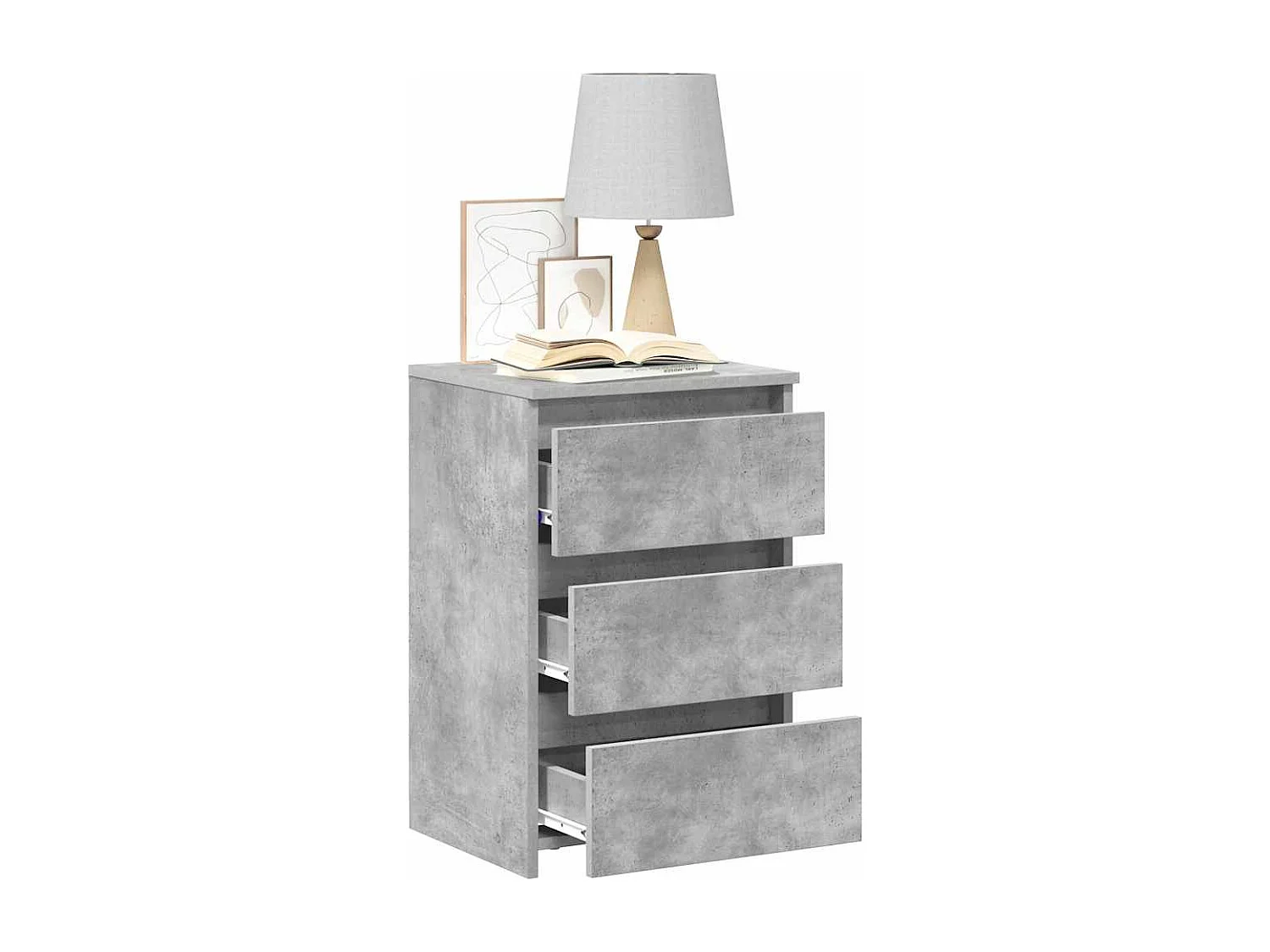 Tables de chevet 2 pcs Gris béton 40x35x62,5 cm Aggloméré