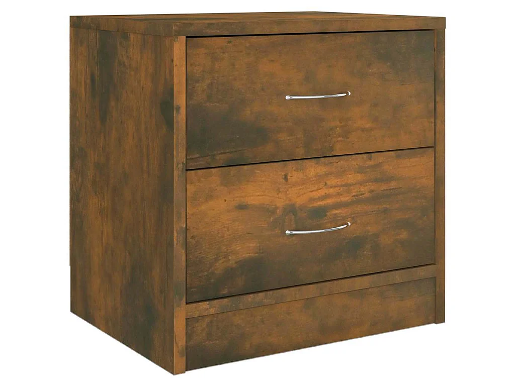 Nachtkastje 40x30x40 cm bewerkt hout gerookt eikenkleurig