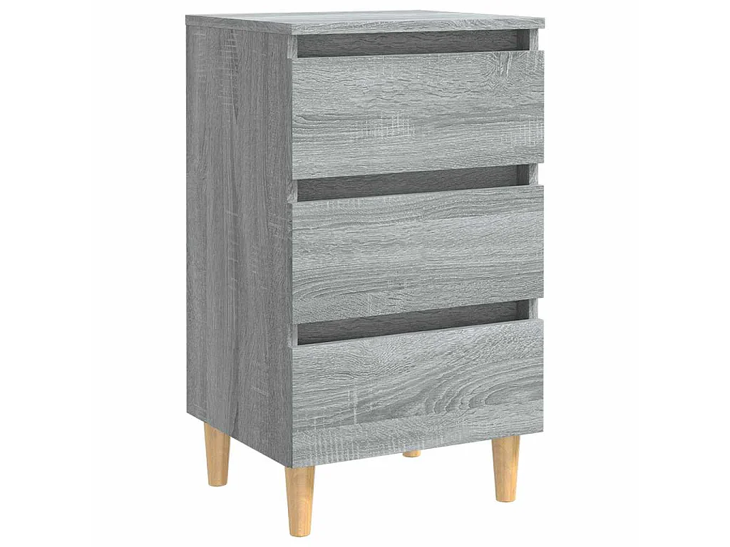 Table de chevet avec pieds en bois Sonoma gris 40x35x69 cm