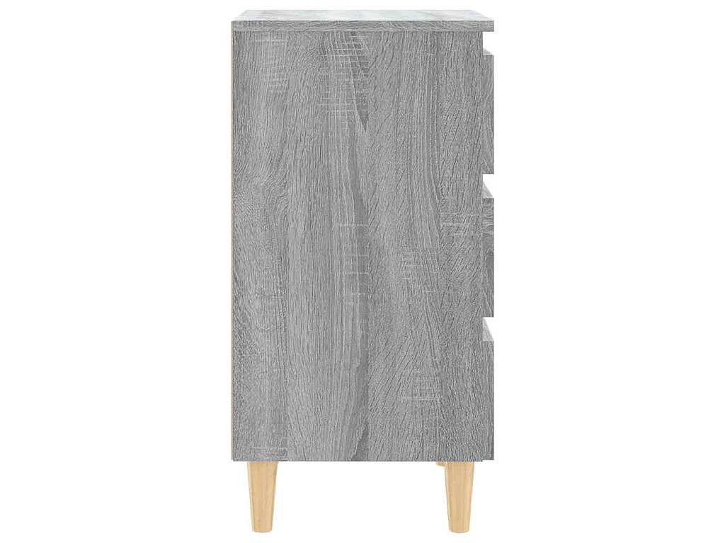 Table de chevet avec pieds en bois Sonoma gris 40x35x69 cm