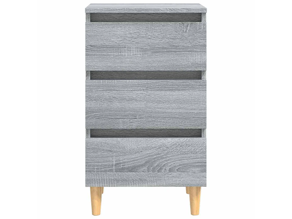 Table de chevet avec pieds en bois Sonoma gris 40x35x69 cm