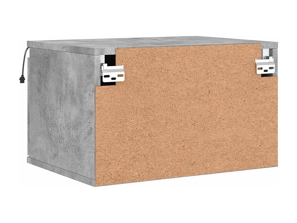 Wand-Nachttisch mit LED-Leuchten Betongrau
