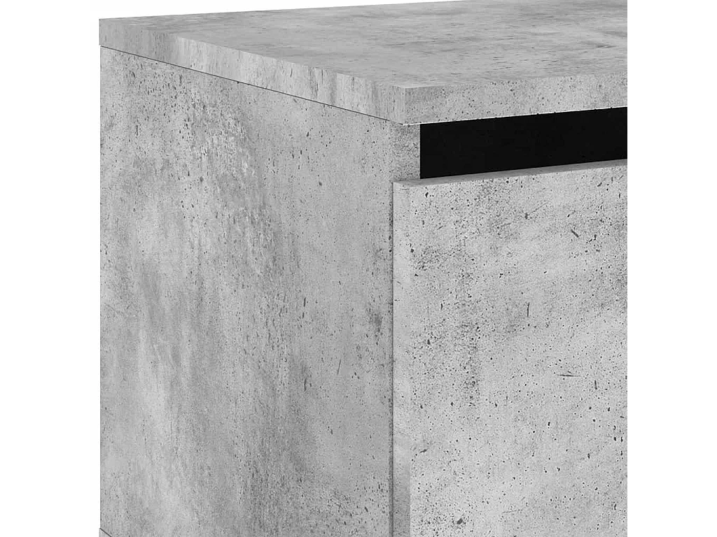 Table de chevet murale avec lumières LED gris béton