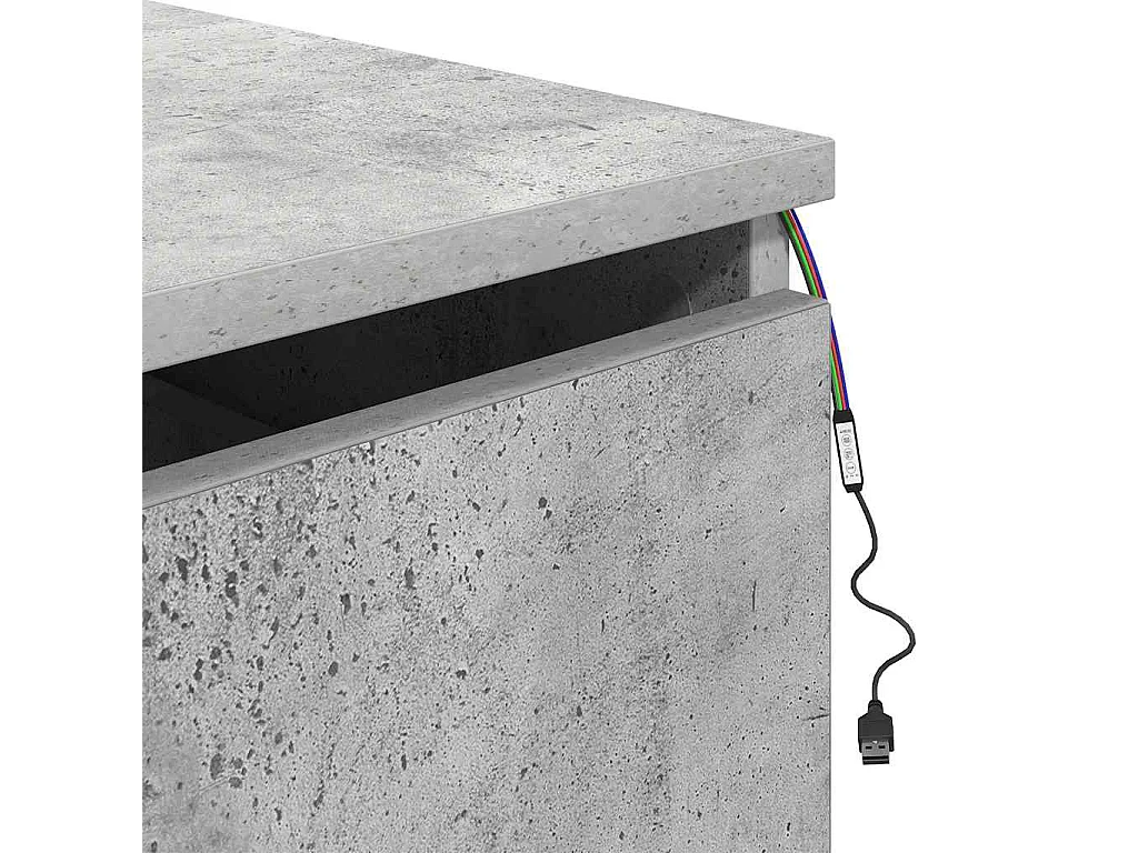 Nachtkastje met LED's wandgemonteerd betongrijs
