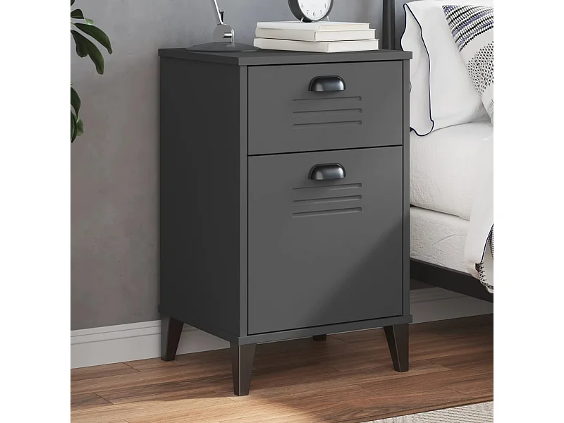 Mesa de cabeceira VIKEN derivados de madeira cinzento antracite