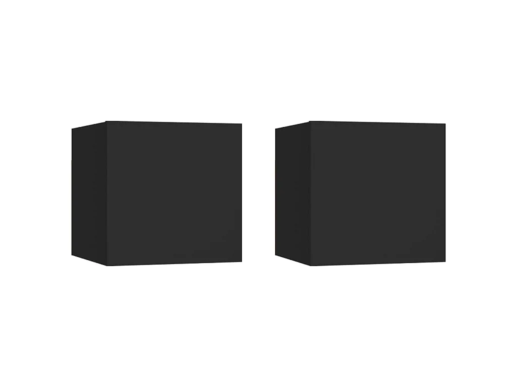 Tables de chevet 2 pcs Noir 30,5x30x30 cm Bois d'ingénierie