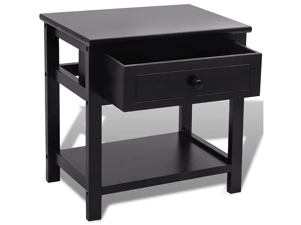 Table de chevet 2 pcs Bois Noir