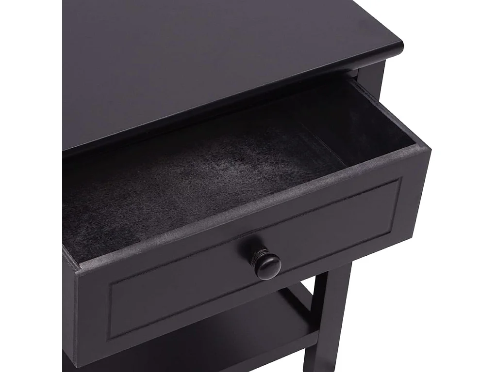 Table de chevet 2 pcs Bois Noir
