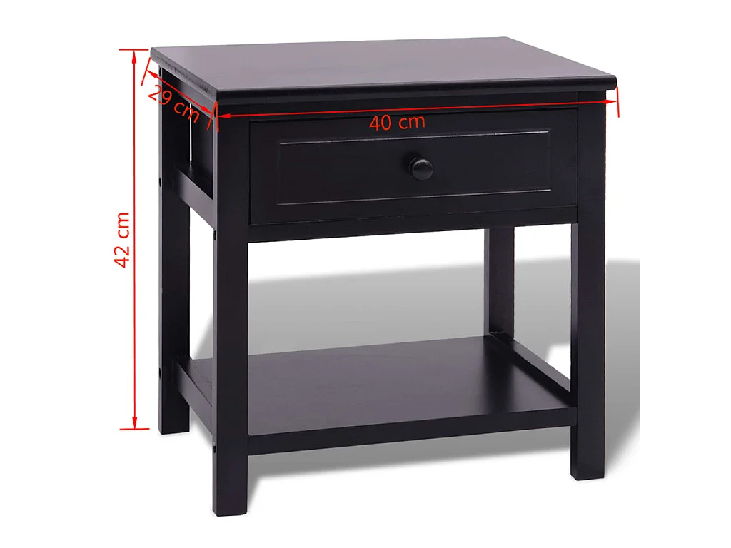 Table de chevet 2 pcs Bois Noir