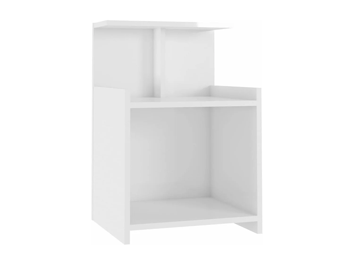 Nachtkastje 40x35x60 cm bewerkt hout hoogglans wit