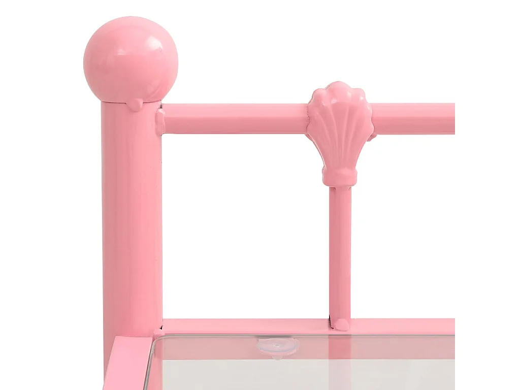 Tables de chevet 2 pcs Rose et transparent Métal et verre