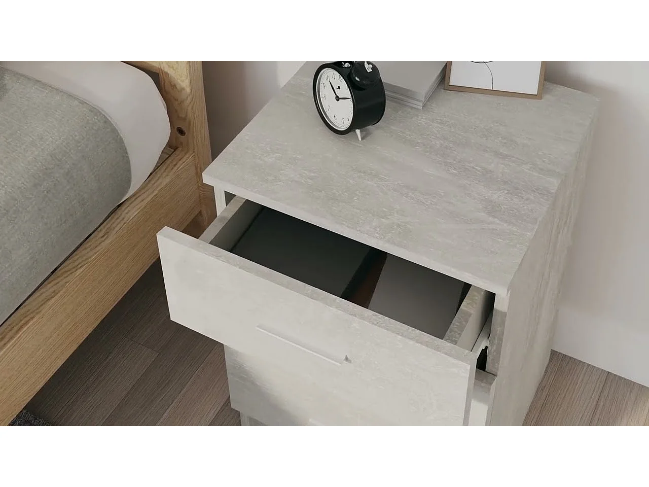 Tables de chevet 2 pcs Gris béton 38x35x56 cm Bois d'ingénierie