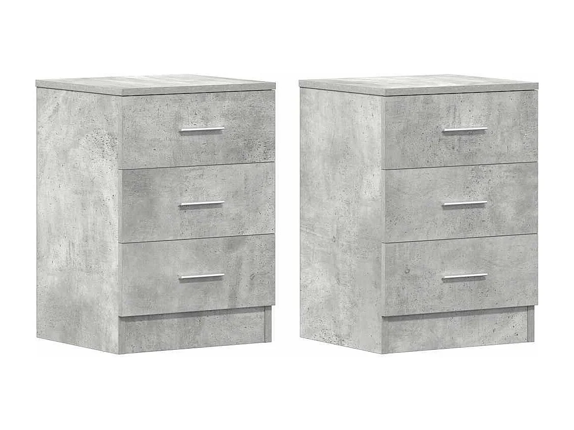 Tables de chevet 2 pcs Gris béton 38x35x56 cm Bois d'ingénierie