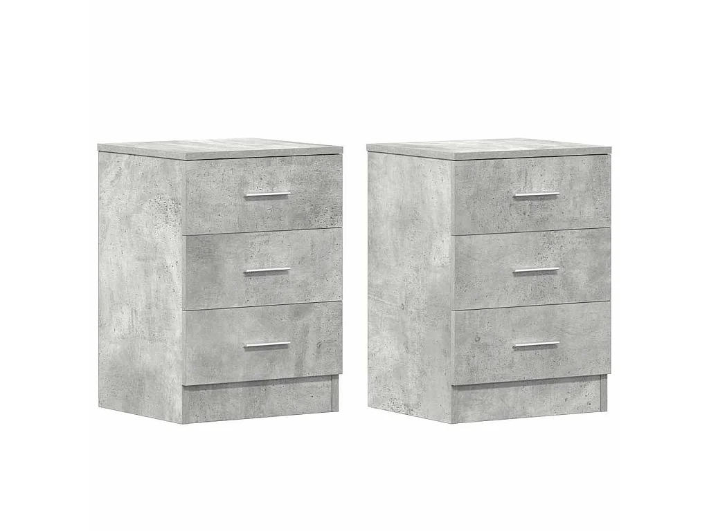 Nachtkastjes 2 st 38x35x56 cm bewerkt hout betongrijs