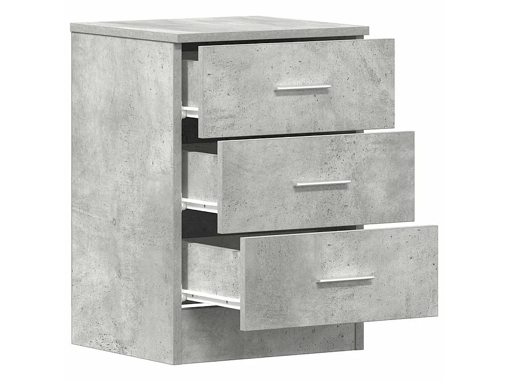 Nachtkastjes 2 st 38x35x56 cm bewerkt hout betongrijs