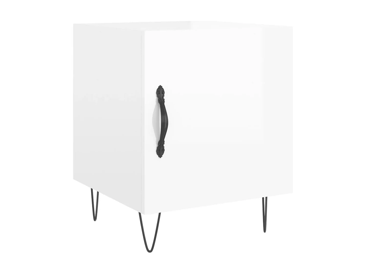 Mesa cabeceira 2pcs 40x40x50cm deriv. madeira branco brilhante