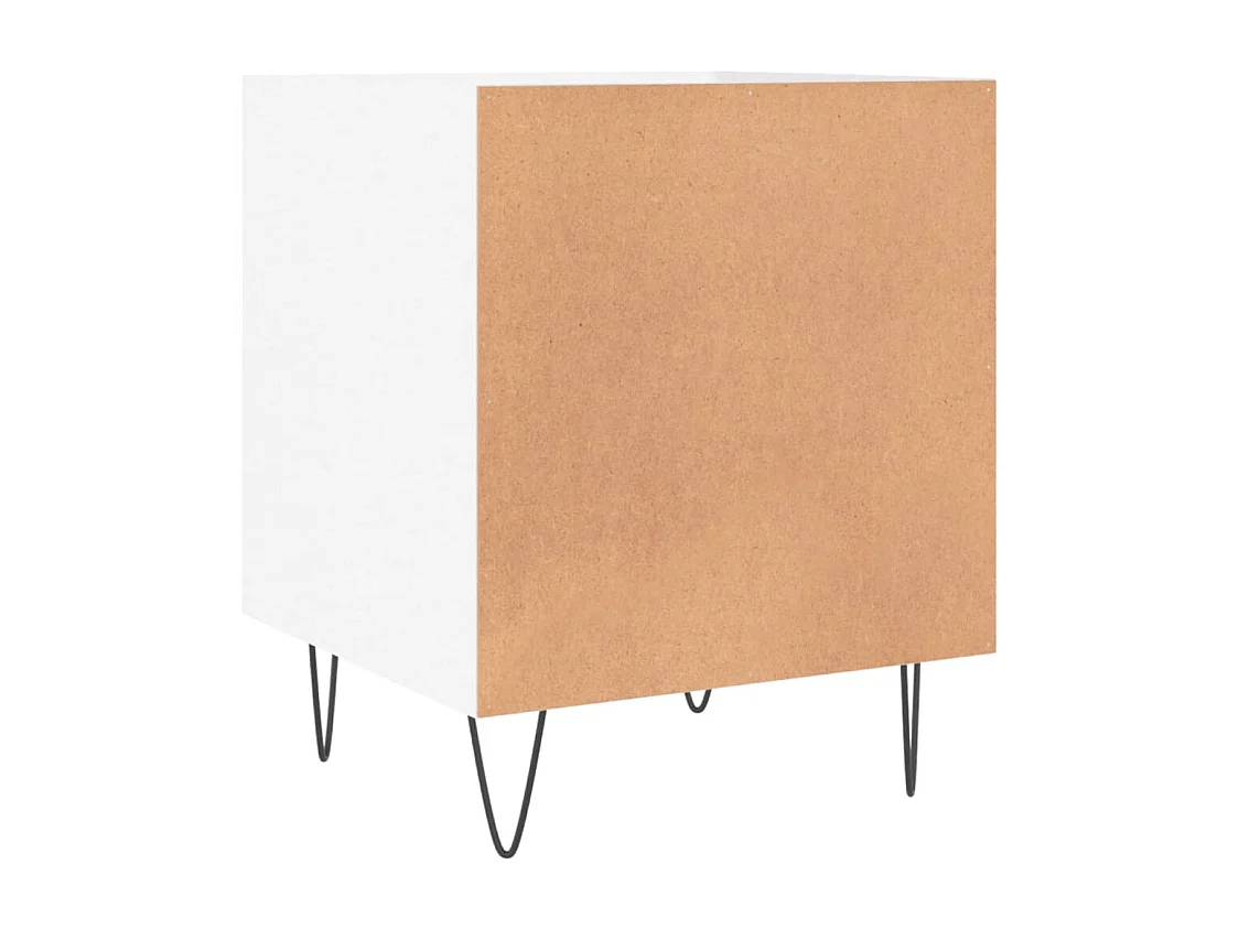 Mesa cabeceira 2pcs 40x40x50cm deriv. madeira branco brilhante