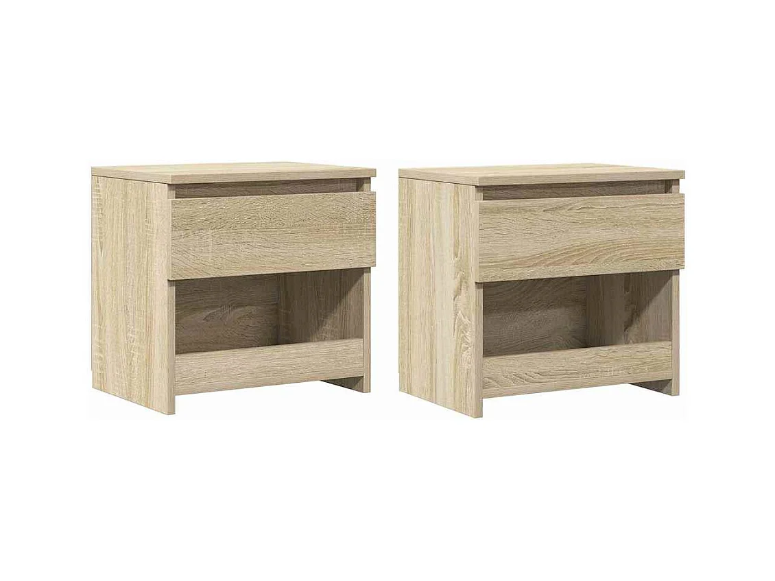 Nachttische 2 Stk. Sonoma-Eiche 40x30x39 cm Holzwerkstoff