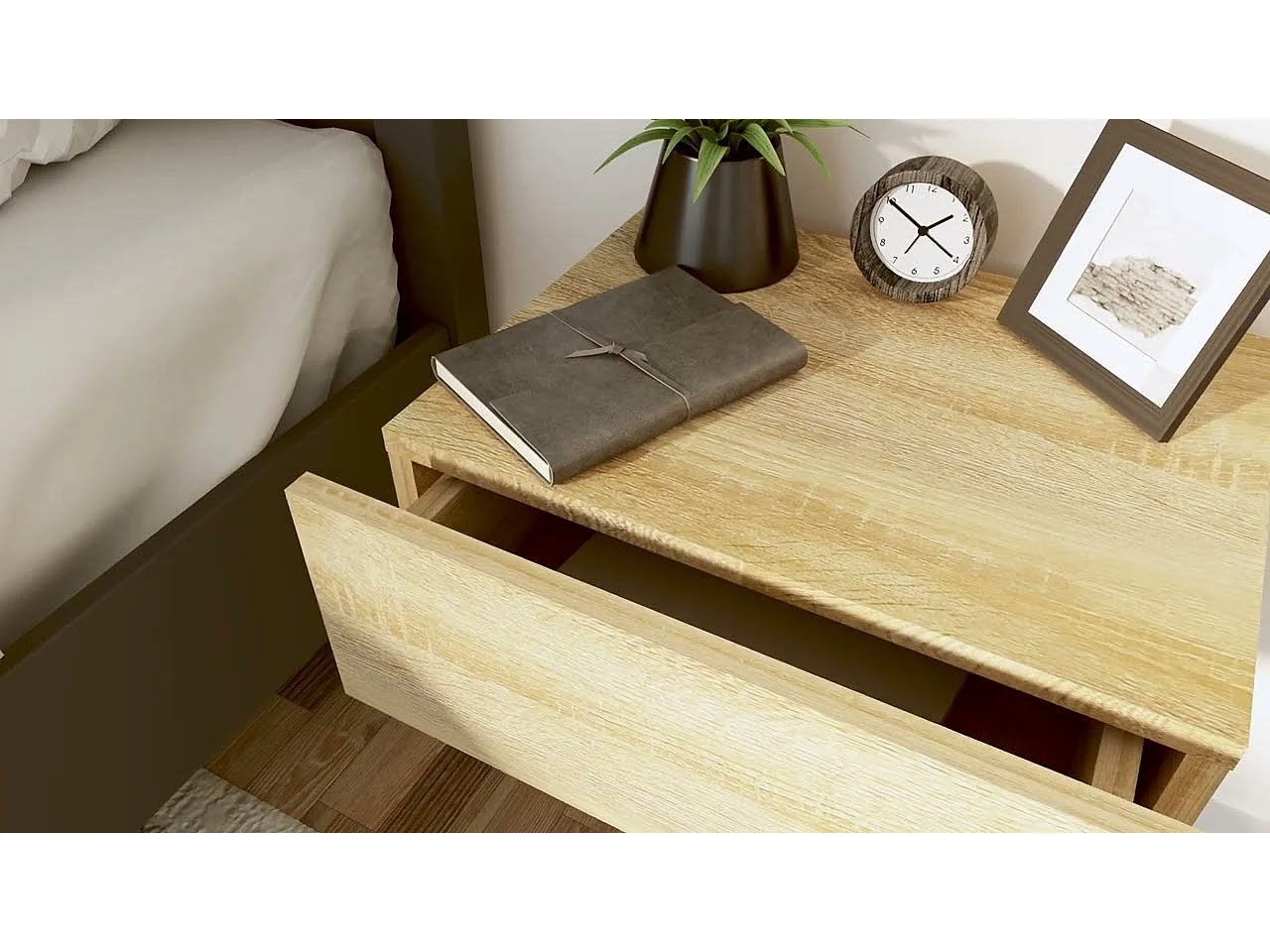 Tables de chevet flottantes 2 pcs Chêne sonoma Bois ingénierie