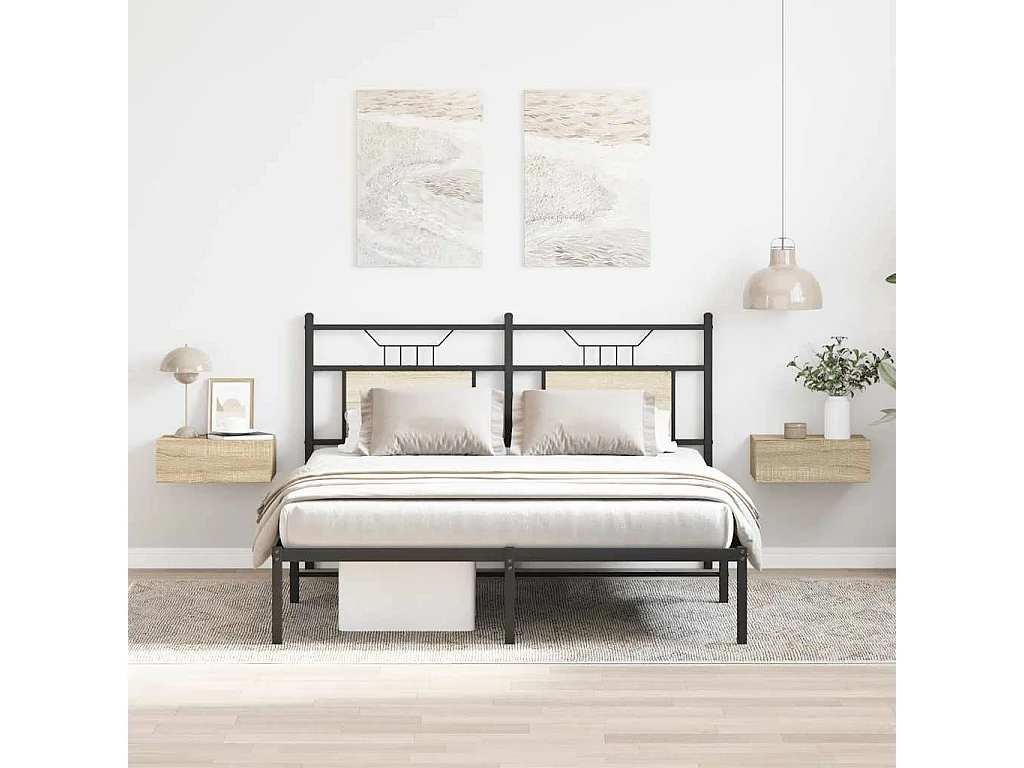 Tables de chevet flottantes 2 pcs Chêne sonoma Bois ingénierie