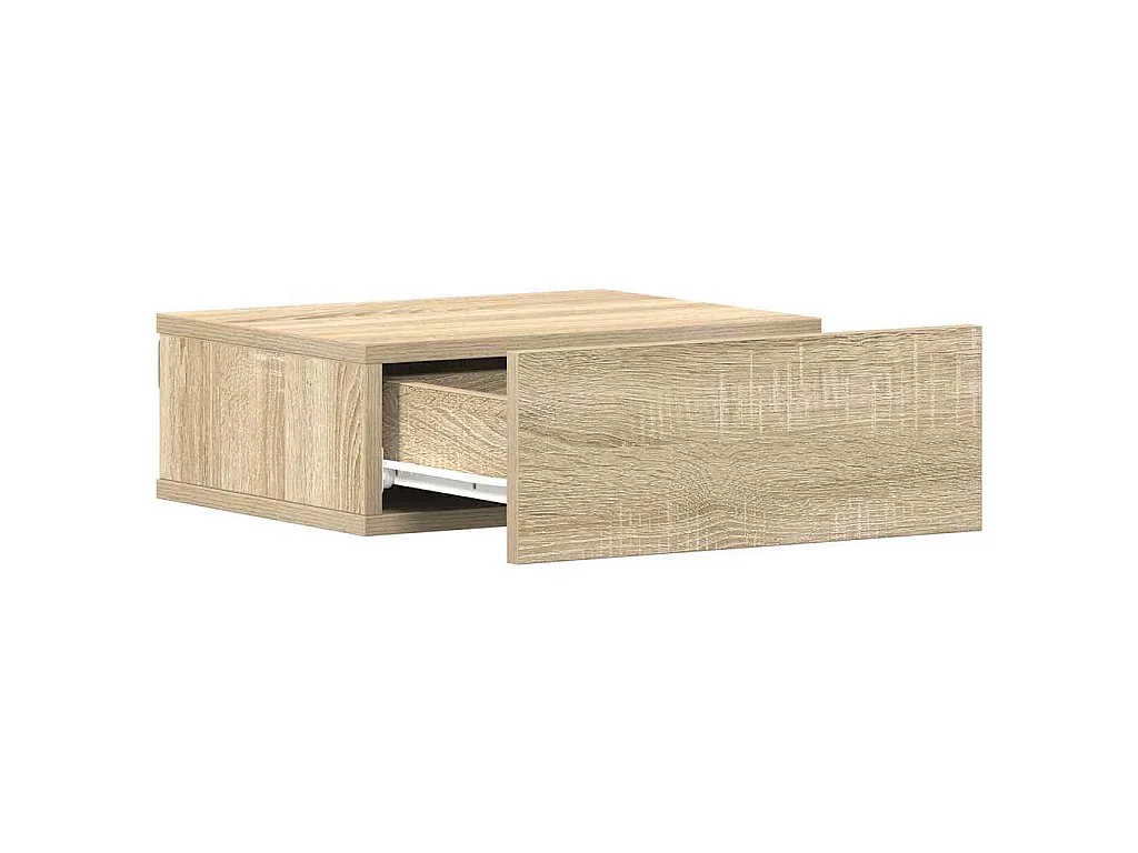 Tables de chevet flottantes 2 pcs Chêne sonoma Bois ingénierie