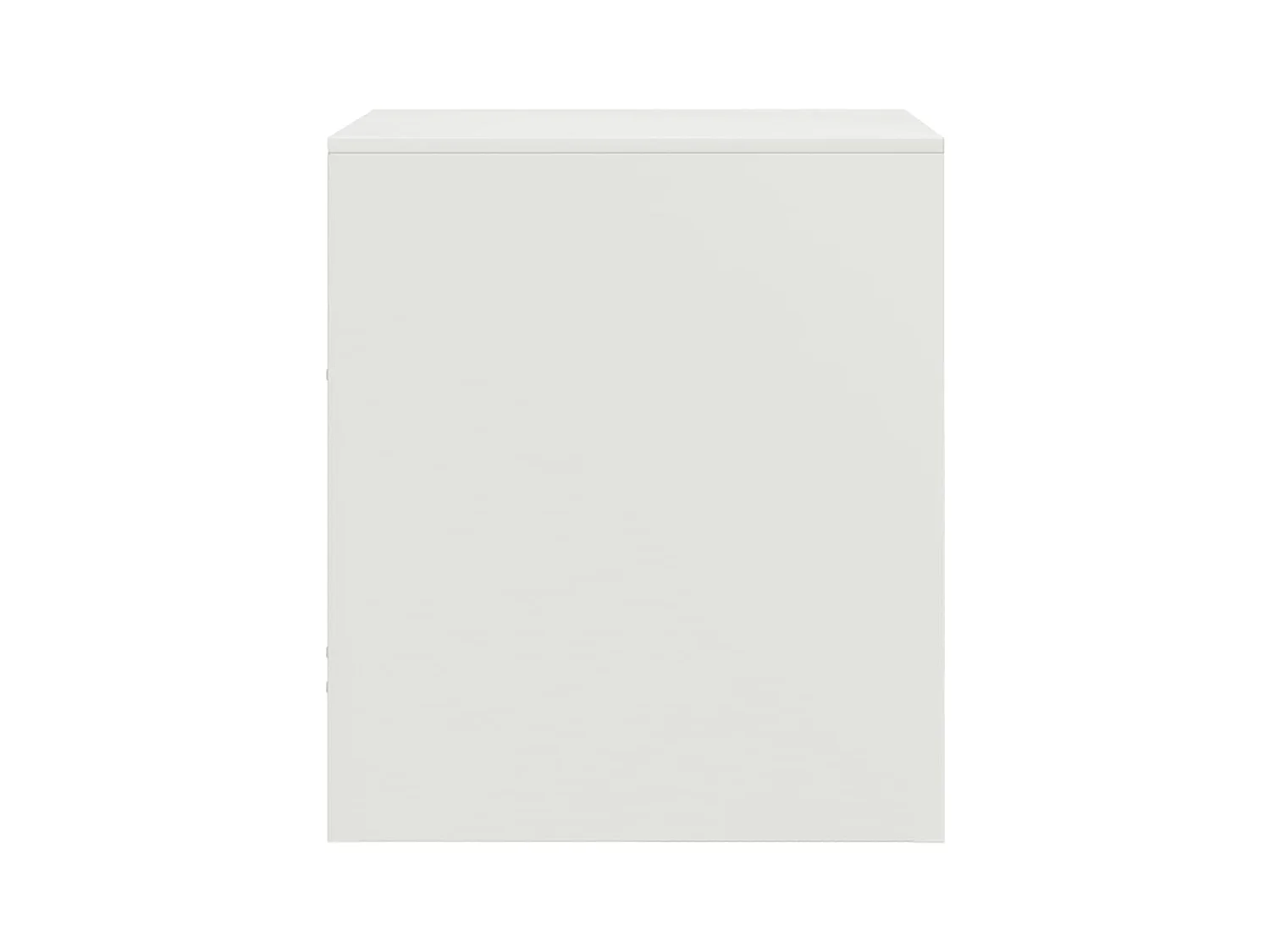 Table de chevet blanc 34,5x39x44 cm acier