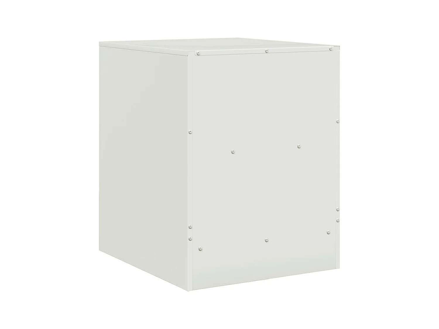 Table de chevet blanc 34,5x39x44 cm acier