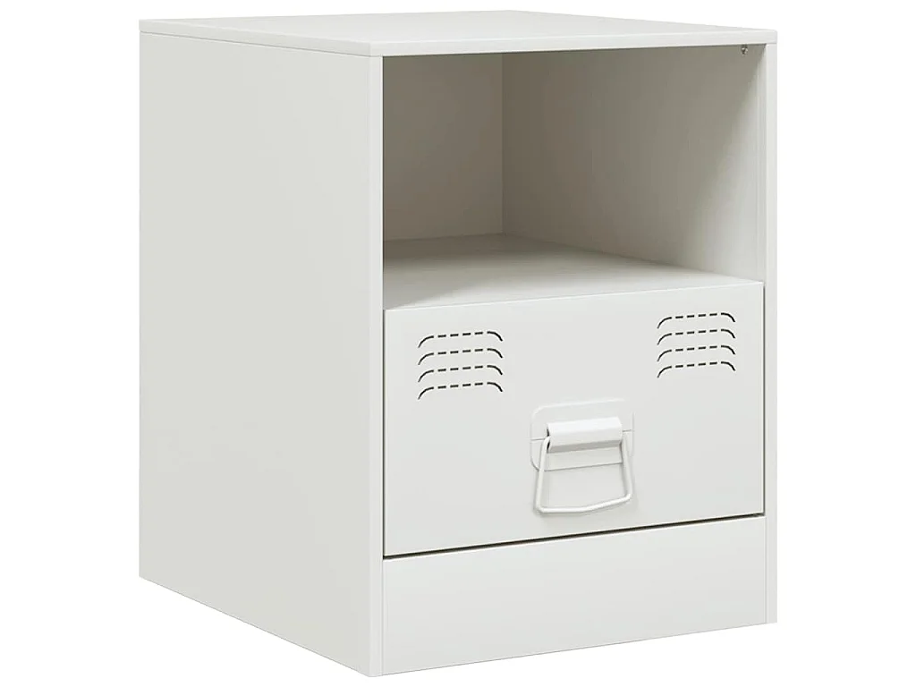 Nachttisch Weiß 34,5x39x44 cm Stahl