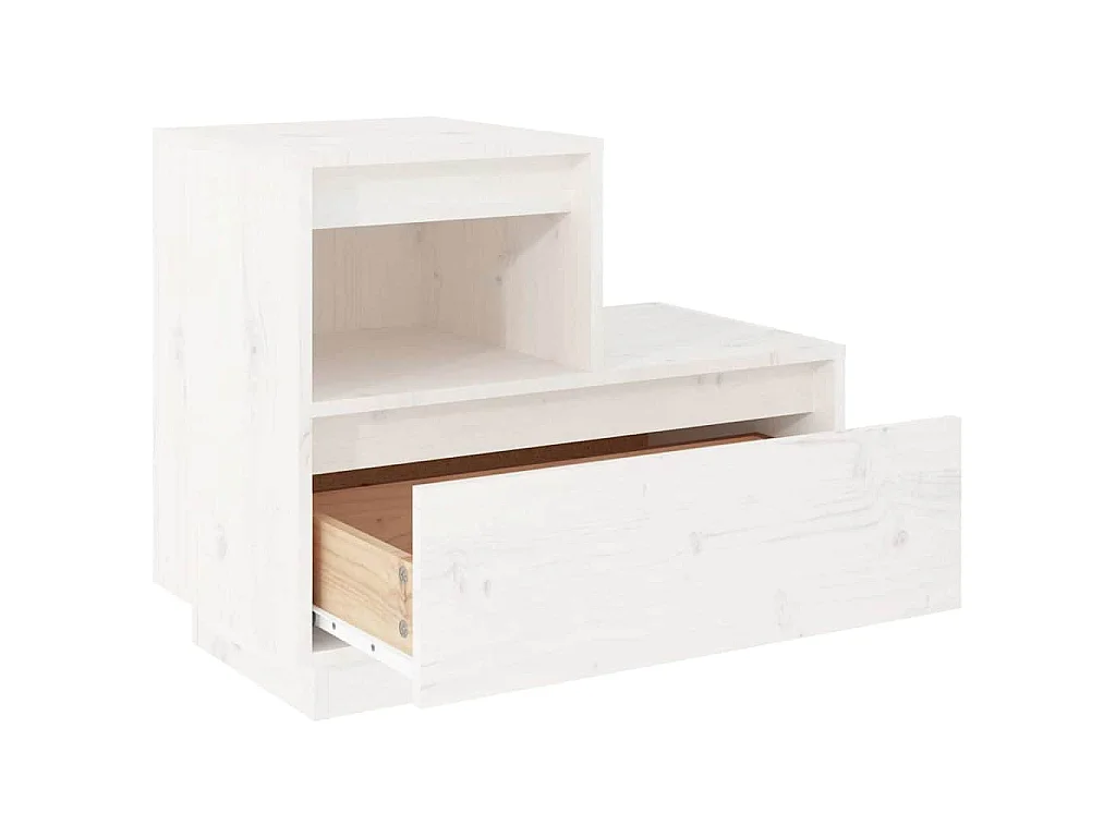 Mesitas de noche 2 uds madera maciza de pino blanco 60x34x51 cm