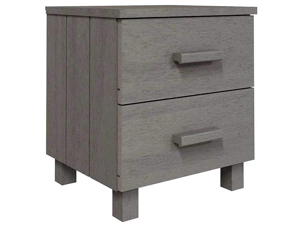 Table de chevet HAMAR Gris clair 40x35x44,5 cm Bois pin massif