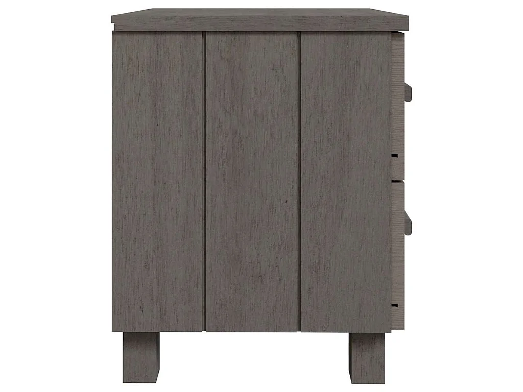 Table de chevet HAMAR Gris clair 40x35x44,5 cm Bois pin massif
