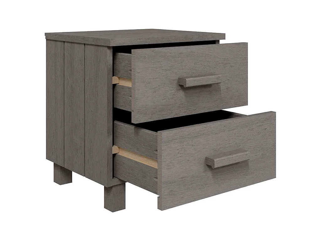 Table de chevet HAMAR Gris clair 40x35x44,5 cm Bois pin massif