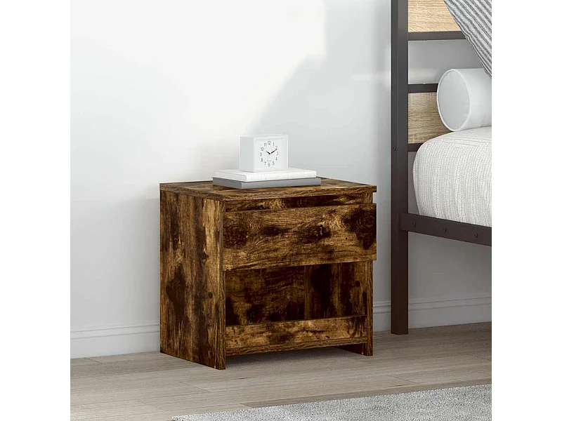 Table de chevet Chêne fumé 40x30x39 cm Bois d'ingénierie