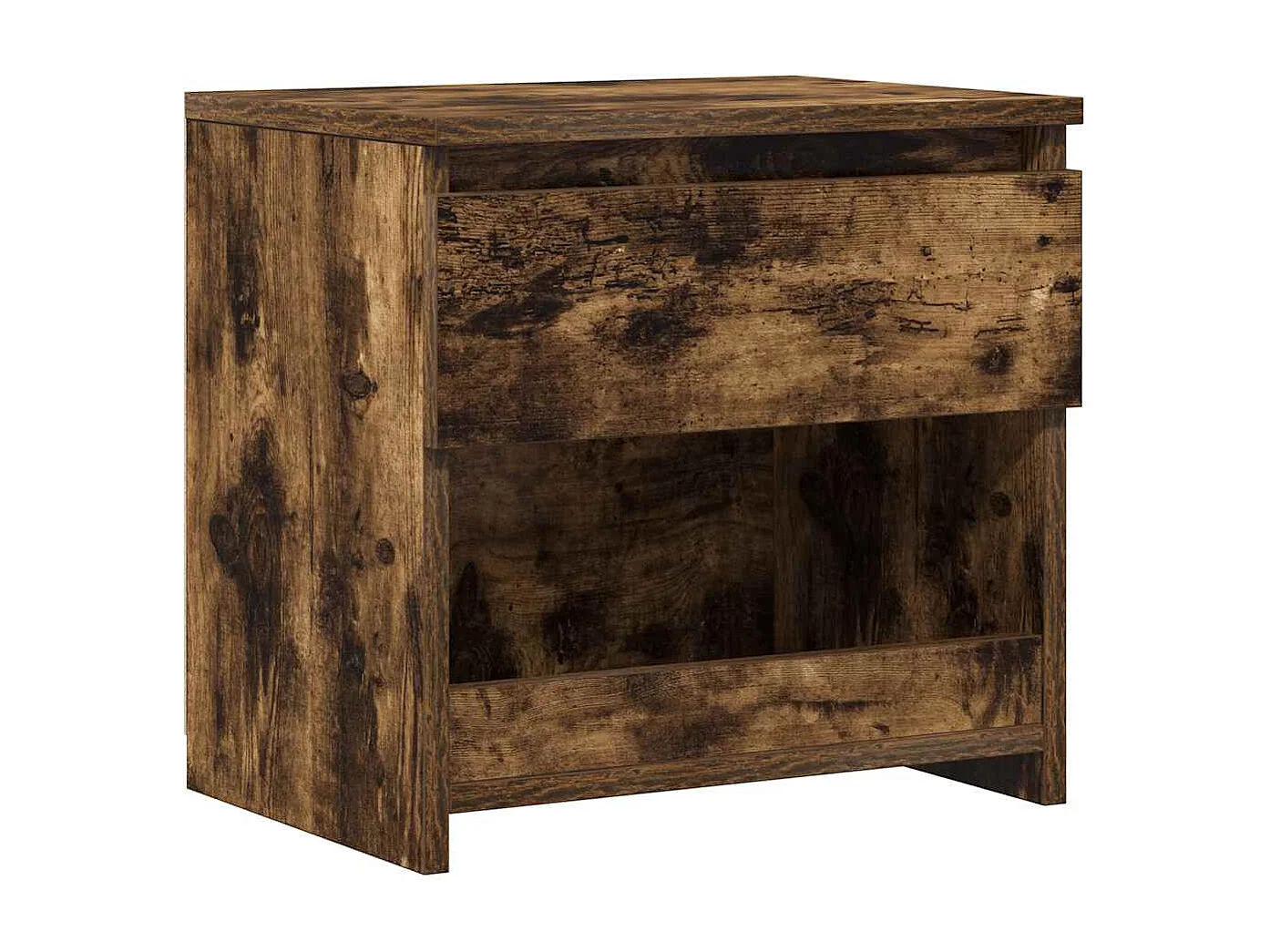 Comodino Rovere Fumo 40x30x39 cm Legno Ingegnerizzato