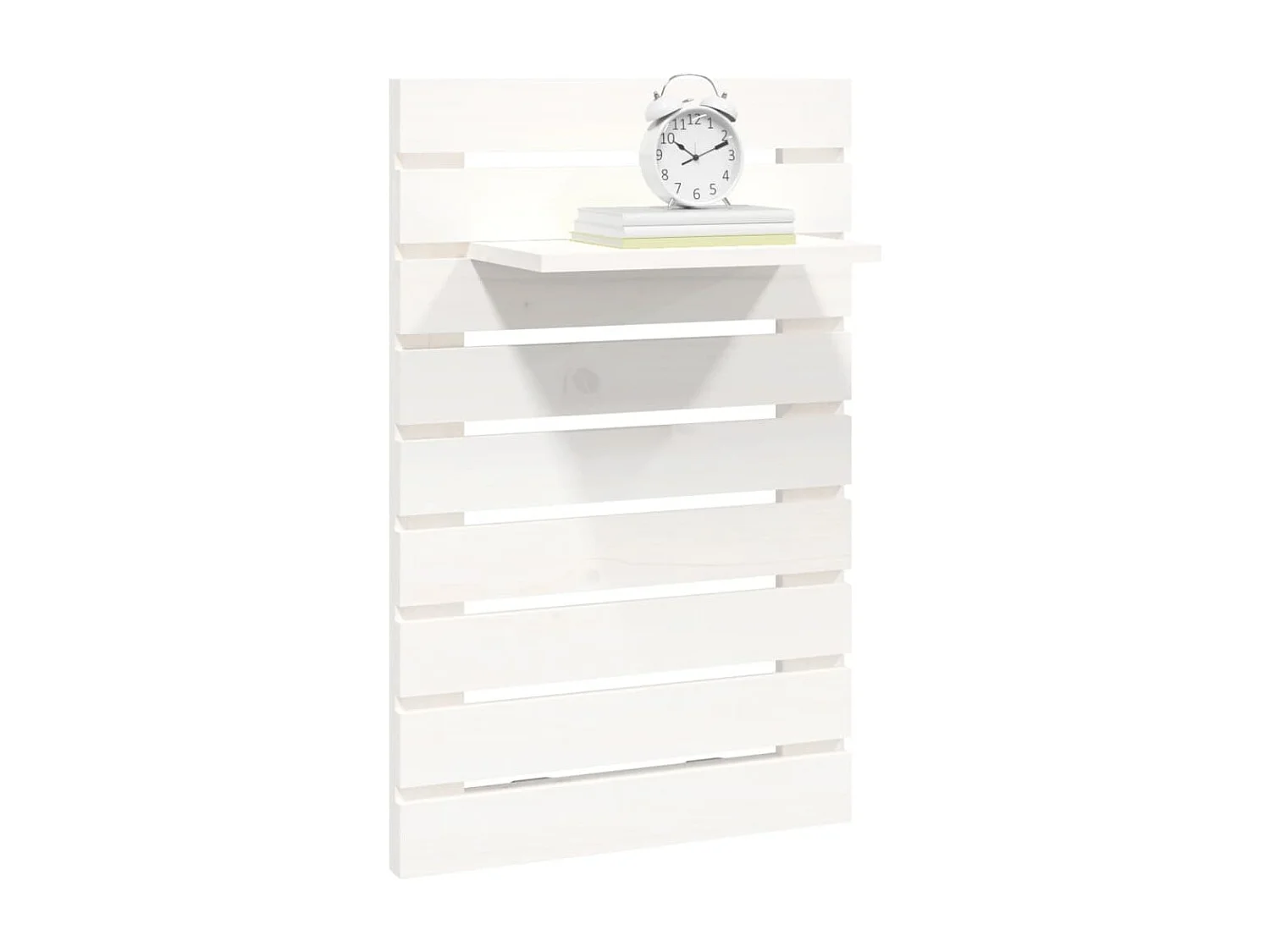 Étagères de chevet murales 2 pcs Blanc Bois de pin massif