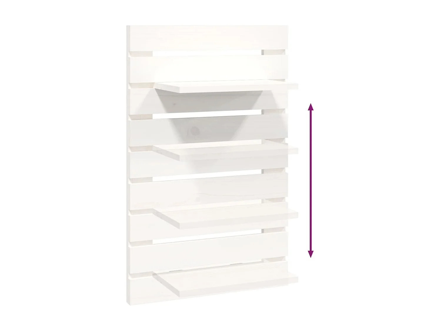 Étagères de chevet murales 2 pcs Blanc Bois de pin massif