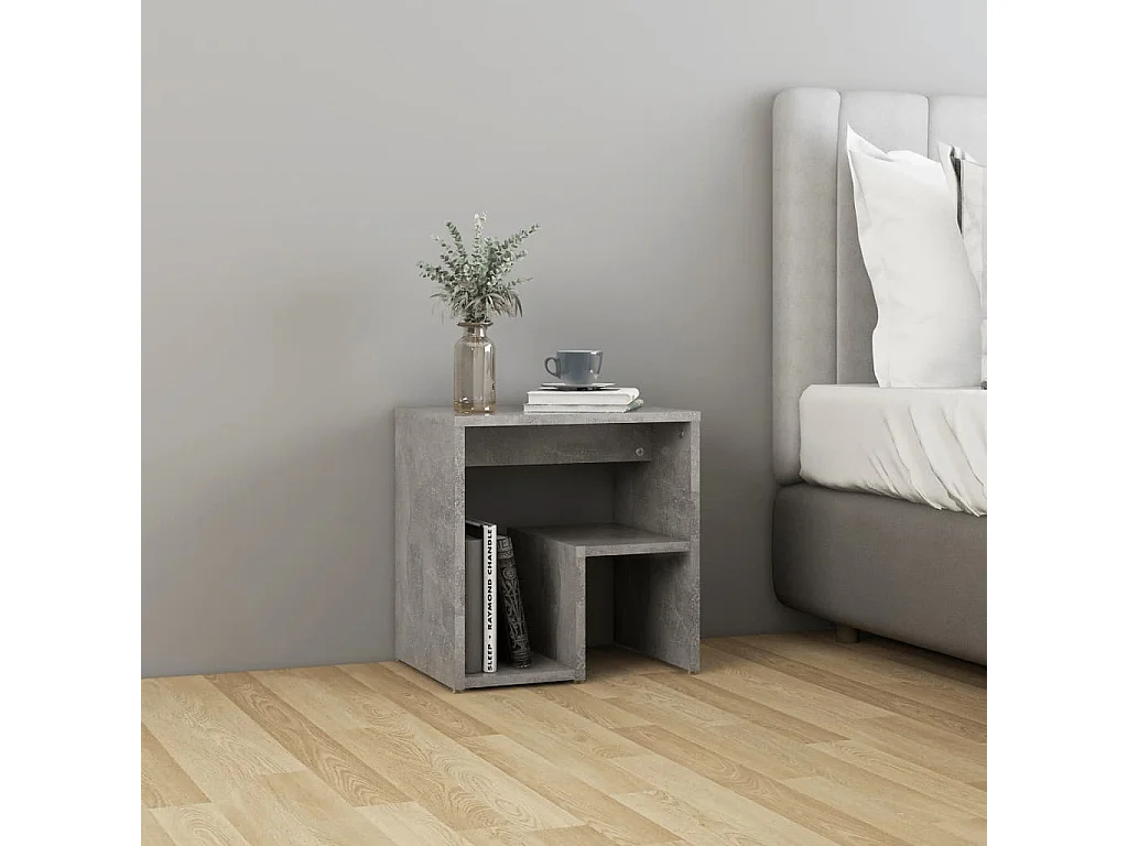 Nachtkastje 40x30x40 cm bewerkt hout betongrijs
