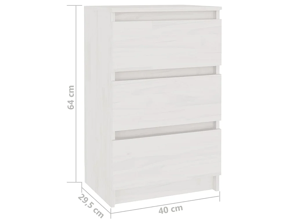Tables de chevet 2 pcs Blanc 40x29,5x64 cm Bois de pin solide