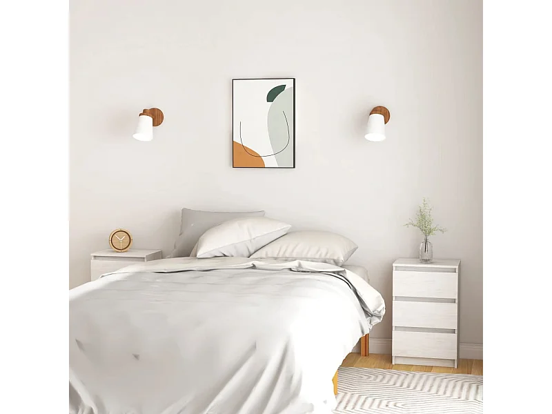 Nachtkastjes 2 st 40x29,5x64 cm massief grenenhout wit