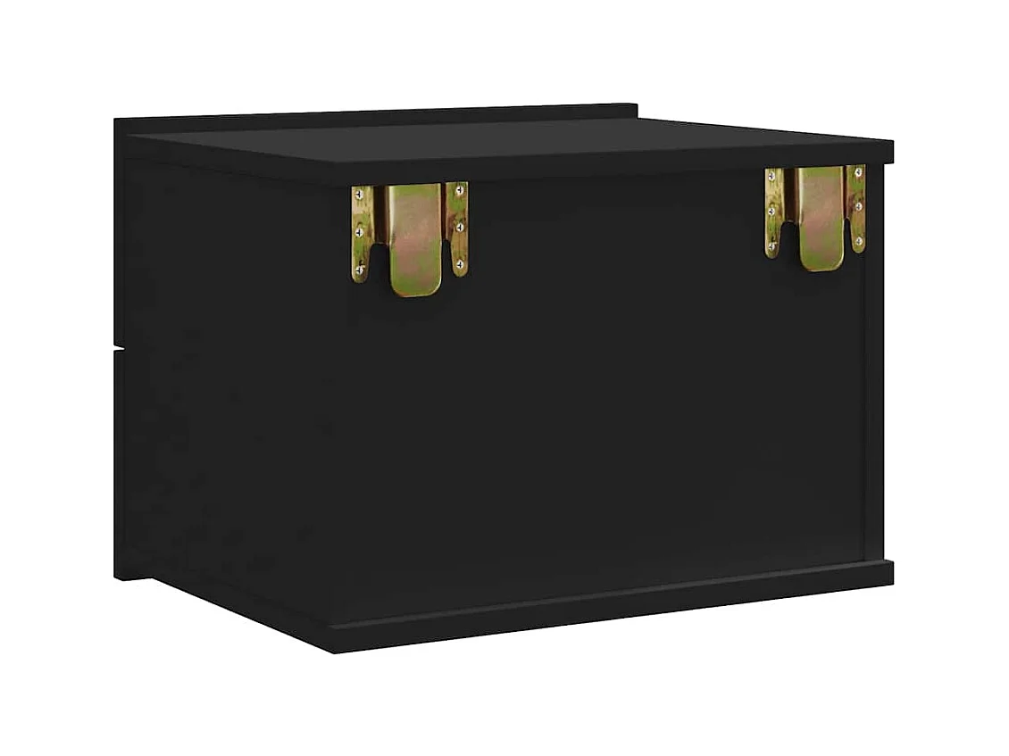 Mesitas de noche 2 uds madera contrachapada negro 40x30x30 cm