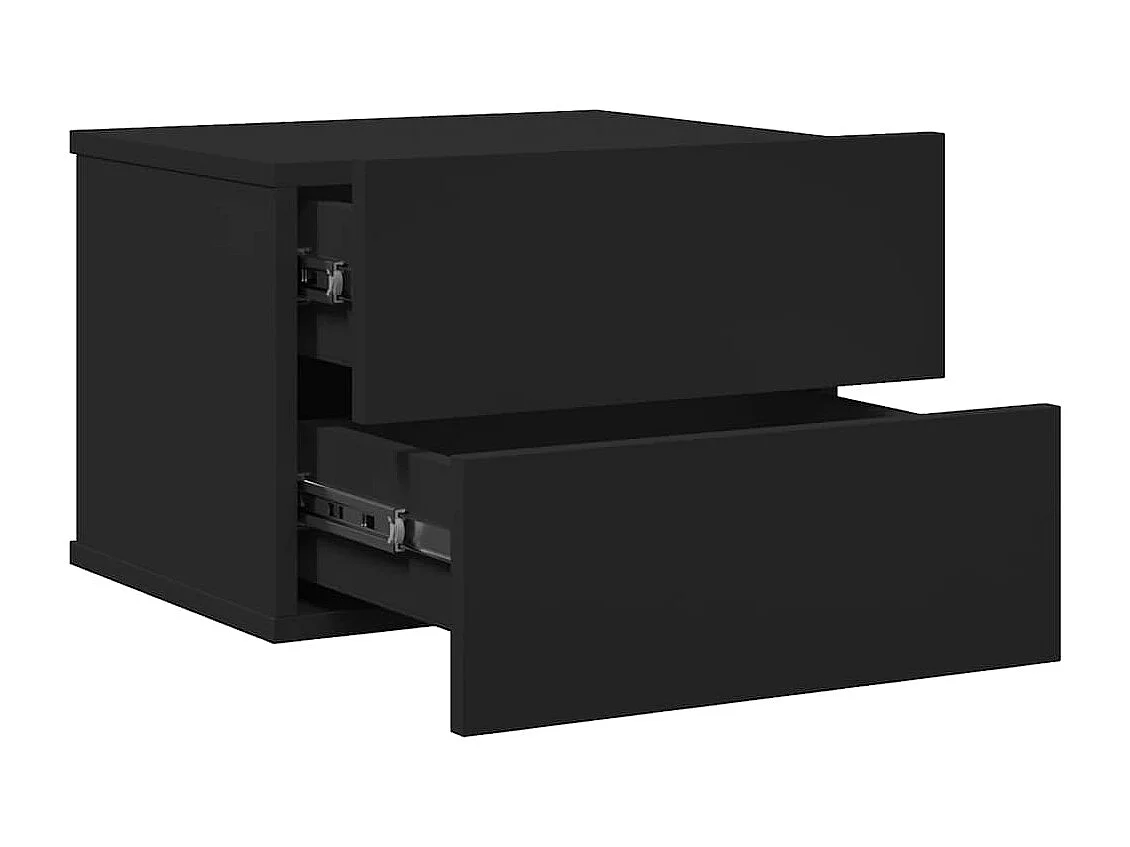 Mesitas de noche 2 uds madera contrachapada negro 40x30x30 cm